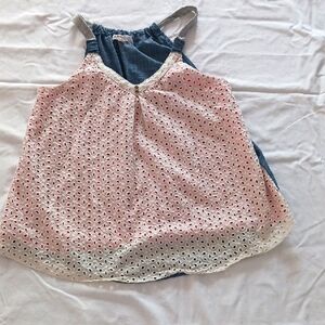 Eyelet Lace Layered Tank Top